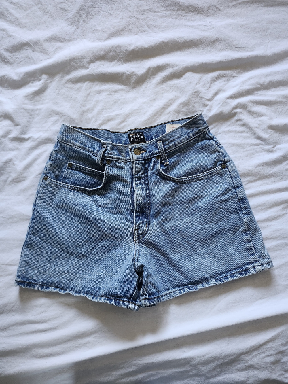 Vintage High-Rise Light Blue Denim Shorts